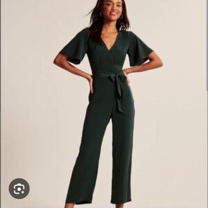 Abercrombie & Fitch Emerald Green Short Sleeve Jumpsuit